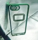 Oppo A5/A3S back cover CD Chrome transparent with camera lens protection green edge