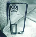 Realme C20 back cover CD Chrome transparent with camera lens protection black edge
