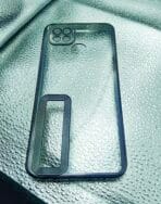 Realme C20 back cover CD Chrome transparent with camera lens protection black edge - Image 2