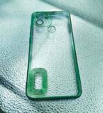 Redmi A1+ 4G/Redmi A2+ 4G back cover CD Chrome transparent with camera lens protection green edge - Image 2