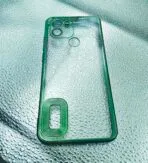 Redmi A1+ 4G/Redmi A2+ 4G back cover CD Chrome transparent with camera lens protection green edge - Image 2