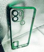 Redmi A1+ 4G/Redmi A2+ 4G back cover CD Chrome transparent with camera lens protection green edge