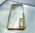 Oppo A58 5G/A78 5G/A58X5G back cover CD Chrome transparent with camera lens protection golden edge - Image 2