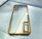 Oppo A58 5G/A78 5G/A58X5G back cover CD Chrome transparent with camera lens protection golden edge - Image 2