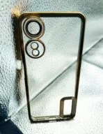 Oppo A58 5G/A78 5G/A58X5G back cover CD Chrome transparent with camera lens protection golden edge
