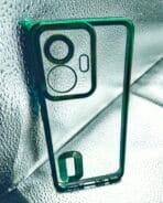Vivo T1 44W back cover CD Chrome transparent with camera lens protection green edge