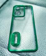 Vivo T1 44W back cover CD Chrome transparent with camera lens protection green edge - Image 2