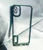 Realme C3 back cover CD Chrome transparent with camera lens protection green edge