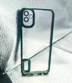 Realme C3 back cover CD Chrome transparent with camera lens protection green edge