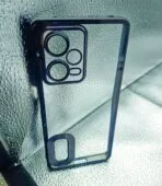 Redmi Note 12 Pro+ 5G back cover CD Chrome transparent with camera lens protection black edge