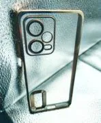 Redmi Note 12 Pro+ 5G back cover CD Chrome transparent with camera lens protection golden edge