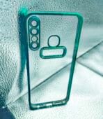 Infinix Hot 8/X650 back cover CD Chrome transparent with camera lens protection green edge