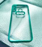 Infinix Hot 8/X650 back cover CD Chrome transparent with camera lens protection green edge - Image 2
