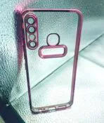 Infinix Hot 8/X650 back cover CD Chrome transparent with camera lens protection pink edge