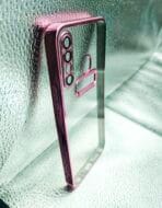 Infinix Hot 8/X650 back cover CD Chrome transparent with camera lens protection pink edge - Image 2