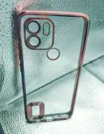 Redmi A1+ 4G/Redmi A2+ 4G back cover CD Chrome transparent with camera lens protection pink edge