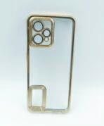 Realme 9 4G/Realme 9 Pro+ back cover CD Chrome transparent with camera lens protection golden edge