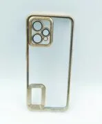 Realme 9 4G/Realme 9 Pro+ back cover CD Chrome transparent with camera lens protection golden edge