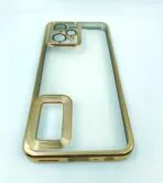 Realme 9 4G/Realme 9 Pro+ back cover CD Chrome transparent with camera lens protection golden edge - Image 2