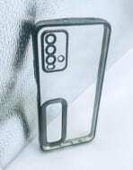 Redmi 9 Power/Redmi 9T back cover CD Chrome transparent with camera lens protection black edge