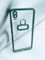 Vivo Y85/V9 back cover CD Chrome transparent with camera lens protection green edge