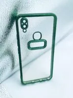 Vivo Y85/V9 back cover CD Chrome transparent with camera lens protection green edge