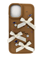 iPhone 16 Luxury Soft Silicone Phone Case Brown - Image 3