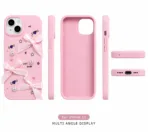 iPhone 15 Luxury Soft Silicone Protective Case Pink