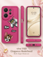 Vivo v60 5G Soft Silicone Protective Case Dark Pink - Image 2
