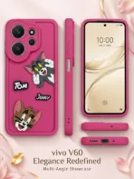 Vivo v60 5G Soft Silicone Protective Case Dark Pink - Image 2